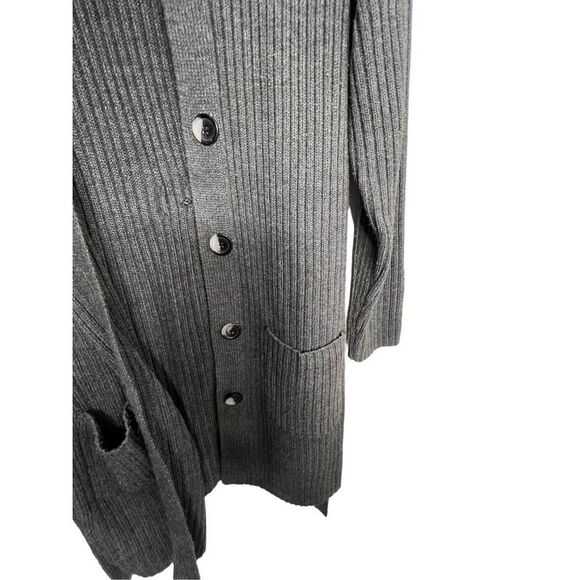 Carolyn Taylor Dark Grey Button Up Long Cardigan With Belt - Picture 2 of 5